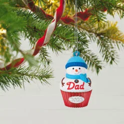 Hallmark Dad Cupcake 2023 Ornament 9 Hallmark Dad Cupcake 2023 Ornament -Hallmark shop Dad Snowman Cupcake 2023 Keepsake Ornament 1399QGO2537 02