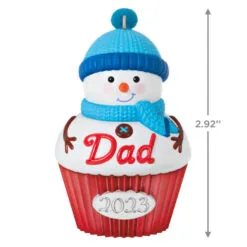Hallmark Dad Cupcake 2023 Ornament 10 Hallmark Dad Cupcake 2023 Ornament -Hallmark shop Dad Snowman Cupcake 2023 Keepsake Ornament 1399QGO2537 03