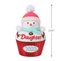 Hallmark Daughter Cupcake 2023 Ornament -Hallmark shop Daughter Snowman Cupcake 2023 Keepsake Ornament 1399QGO2539 03