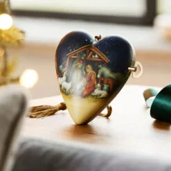Demdaco O Holy Night Musical Art Heart With Stand -Hallmark shop Demdaco O Holy Night Musical Art Heart Ornament 2020230604 02