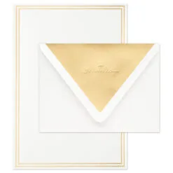 Hallmark Double Gold Border Stationery Set, Box Of 20 -Hallmark shop Double Gold Border Stationery Set 1499STN1135 03