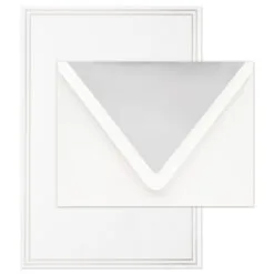 Hallmark Double Silver Border Stationery Set, Box Of 20 -Hallmark shop Double Silver Border Stationery Set 1499STN1134 03