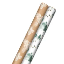 Hallmark Elegant Evergreens 2-Pack Holiday Wrapping Paper, 150 Sq. Ft.