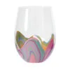 Enesco EttaVee In The Groove Stemless Wine Glass, 18 Oz. 1 Enesco EttaVee In The Groove Stemless Wine Glass, 18 Oz. -Hallmark shop EttaVee Colorful Marbled Stemless Wine Glass 6012421 01