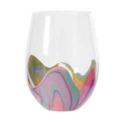 Enesco EttaVee In The Groove Stemless Wine Glass, 18 Oz.