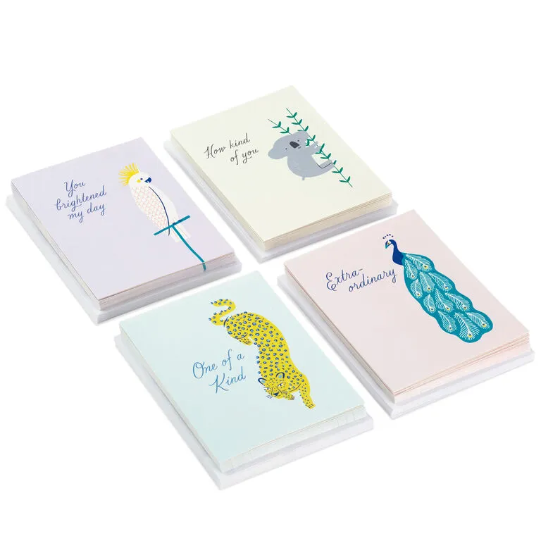 Hallmark Exotic Animals Assorted Blank Thank-You Notes, Pack Of 48 3 Hallmark Exotic Animals Assorted Blank Thank-You Notes, Pack Of 48