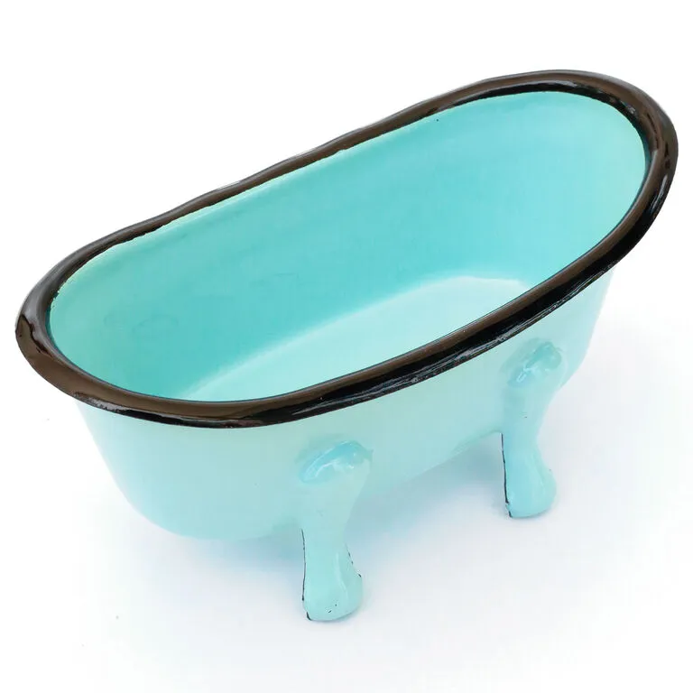 Finchberry Blue Metal Farmhouse Bathtub Soap Dish 4 Finchberry Blue Metal Farmhouse Bathtub Soap Dish - Image 2