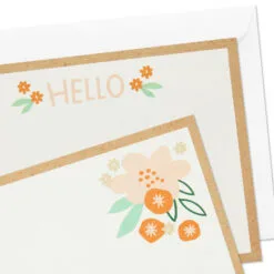 Hallmark Ivory Floral Flat Note Cards In Caddy, Box Of 40 -Hallmark shop Floral SinglePanel Note Cards With Caddy 3CNT5048 05