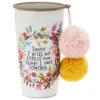 Natural Life Will Not Stress Stainless Steel Pom-Pom Tumbler, 15 Oz. -Hallmark shop Floral Will Not Stress Stainless Steel Glass FWB002 01