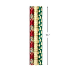 Hallmark Traditional 3-Pack Foil Christmas Wrapping Paper Assortment, 60 Sq. Ft. -Hallmark shop Foil Christmas Wrapping Paper Assortment 5JXW1065 08