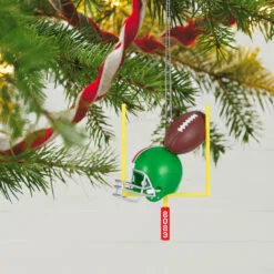 Hallmark Football Star 2023 Ornament -Hallmark shop Football Goal Post and Helmet Keepsake Ornament 1399QGO2707 02