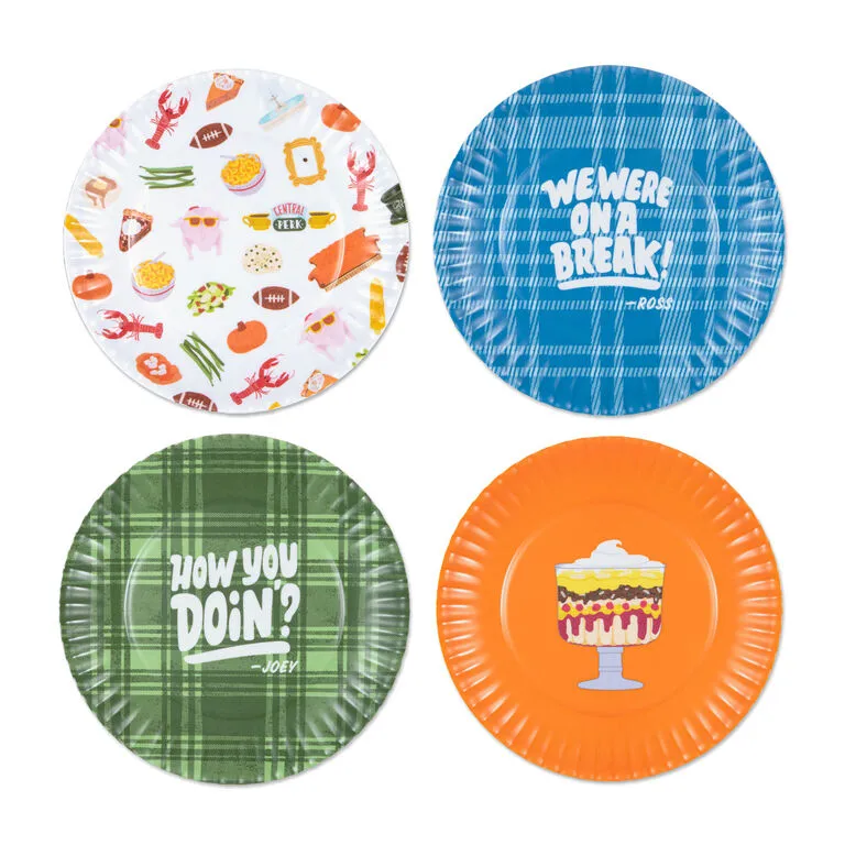 Hallmark Friends Assorted Appetizer Plates, Set Of 4 3 Hallmark Friends Assorted Appetizer Plates, Set Of 4