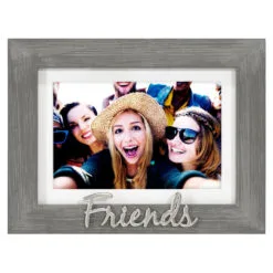 Malden Friends Gray Distressed Wood Picture Frame, 4x6/5x7