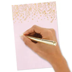 Hallmark Gold Floral On Pink Stationery Set, Box Of 20 -Hallmark shop Gold Floral on Pink Stationery Set 1499STN1139 04