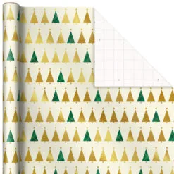 Hallmark Gold And Green 3-Pack Christmas Wrapping Paper Assortment, 120 Sq. Ft. -Hallmark shop Gold and Green Assortment Christmas Gift Wrap 5JXW1204 05