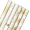Hallmark Gold And White 6-Pack Holiday Wrapping Paper Assortment, 180 Sq. Ft. -Hallmark shop Gold and White Christmas Wrapping Paper Assortment 5JXW1086 01