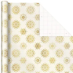 Hallmark Gold And White 6-Pack Holiday Wrapping Paper Assortment, 180 Sq. Ft. -Hallmark shop Gold and White Christmas Wrapping Paper Assortment 5JXW1086 05