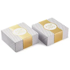 Hallmark 10" Gold And White Striped 2-Pack Gift Boxes With Bands 13 Hallmark 10" Gold And White Striped 2-Pack Gift Boxes With Bands -Hallmark shop Gold and White Striped 2Pack Gift Boxes With Bands 5EBC1226 06