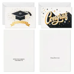 Hallmark Confetti Celebration Assorted Graduation Cards, Pack Of 36 12 Hallmark Confetti Celebration Assorted Graduation Cards, Pack Of 36 -Hallmark shop Grad Caps Confetti Graduation Cards Assortment 5GEY1003 04