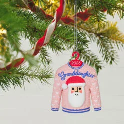 Hallmark Granddaughter Christmas Sweater 2023 Ornament -Hallmark shop Granddaughter Santa Sweater 2023 Keepsake Ornament 1399QGO2549 02