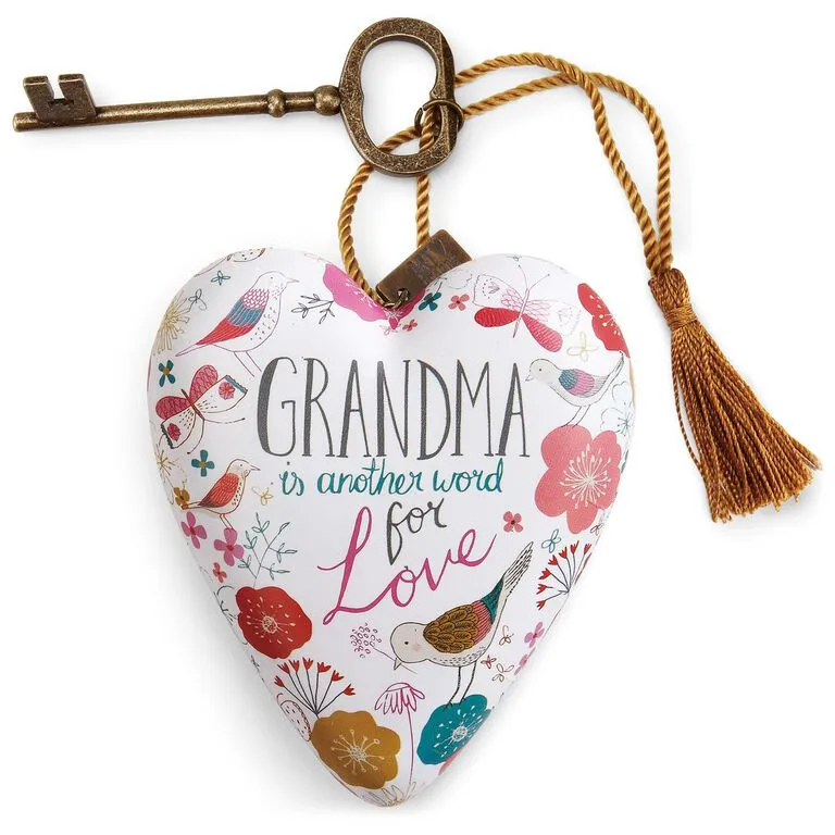 Grandma Art Heart Sculpture, 4" 3 Grandma Art Heart Sculpture, 4"