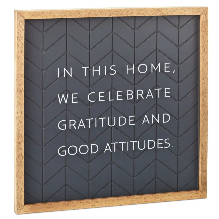 Hallmark Gratitude And Good Attitudes Framed Quote Sign, 12x12 3 Hallmark Gratitude And Good Attitudes Framed Quote Sign, 12x12
