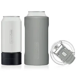 BruMate Matte Gray Stainless Steel 3-in-1 Can Cooler, 12/16 Oz.