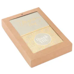 Hallmark Gray And Gold Bulk Blank Thank-You Notes, Pack Of 50