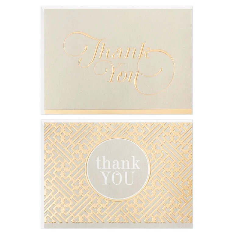 Hallmark Gray And Gold Bulk Blank Thank-You Notes, Pack Of 50 4 Hallmark Gray And Gold Bulk Blank Thank-You Notes, Pack Of 50 - Image 2