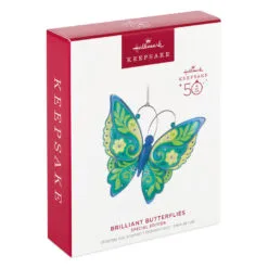 Hallmark Brilliant Butterflies Special Edition Ornament -Hallmark shop Green and Blue Butterfly Keepsake Ornament 1999QGO2799 04