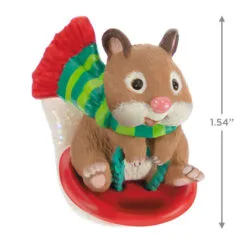 Hallmark Cute As A Button Special Edition Ornament -Hallmark shop Hamster on Button Sled Keepsake Ornament 1599QXE3317 03