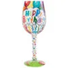 Lolita Happy Birthday Balloons And Streamers Handpainted Wine Glass, 15 Oz. -Hallmark shop Happy Birthday Balloons and Streamers Painted Wine Glass 6009211 01