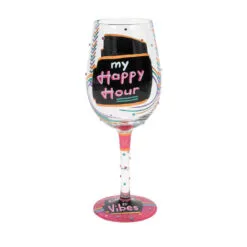 Lolita Happy Hour Handpainted Wine Glass, 15 Oz. 5 Lolita Happy Hour Handpainted Wine Glass, 15 Oz. -Hallmark shop Happy Hour Handpainted Wine Glass 6012022 02