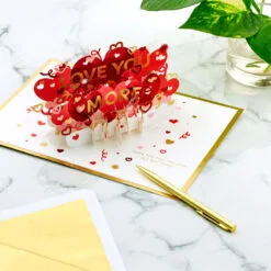 Hallmark Love You More 3D Pop-Up Love Card -Hallmark shop Heart Pattern 3D PopUp Love Card 1299IAV5835 06