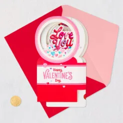 Hallmark All My Love Snow Globe Musical 3D Pop-Up Valentine's Day Card With Motion -Hallmark shop Hearts Snow Globe 3D PopUp Music Motion Valentines Day Card 1299VAY9986 05