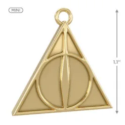 Hallmark Mini Harry Potter™ The Wizarding World™ Metal Ornaments, Set Of 3 -Hallmark shop Hogwarts Crest Owl Deathly Hallows Keepsake Ornaments 2199QXM9249 04
