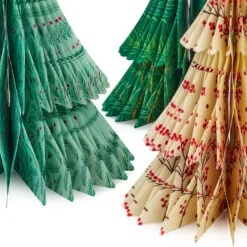 Hallmark Honeycomb Trees 3D Pop-Up Christmas Decorations, Set Of 3 8 Hallmark Honeycomb Trees 3D Pop-Up Christmas Decorations, Set Of 3 -Hallmark shop Honeycomb Trees 3D PopUp Christmas Decorations Set 1999XPJ8046 03