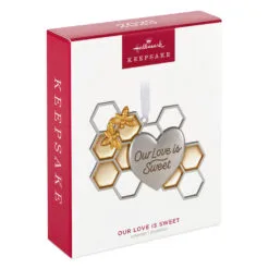 Hallmark Our Love Is Sweet Metal Ornament -Hallmark shop Honeycomb and Heart Keepsake Ornament 1799QHX3027 04