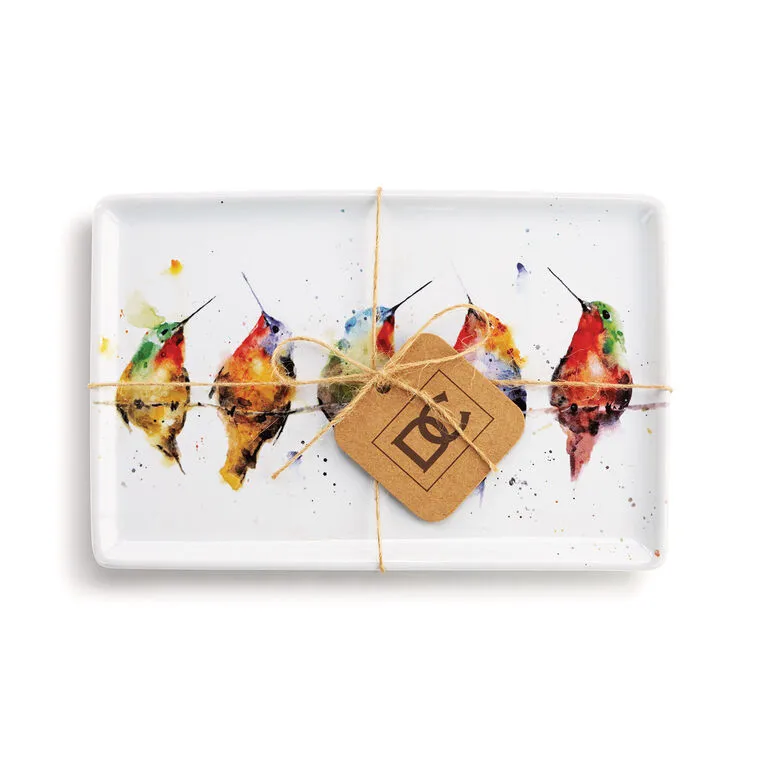 Demdaco Hummers On A Wire Ceramic Tray, 7.5x5 4 Demdaco Hummers On A Wire Ceramic Tray, 7.5x5 - Image 2