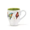 Demdaco Hummers On A Wire Mug 16 Oz. -Hallmark shop Hummingbirds on White Mug With Green Interior 1004610071 01