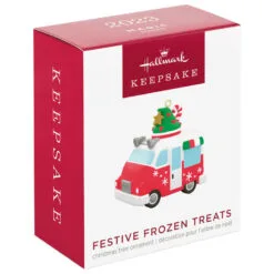 Hallmark Mini Festive Frozen Treats Ornament With Sound, 1.35" -Hallmark shop Ice Cream Truck Keepsake Ornament 1299QXM9199 04