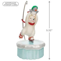 Hallmark Skating Snowball And Tuxedo Ornament With Motion 10 Hallmark Skating Snowball And Tuxedo Ornament With Motion -Hallmark shop Ice Skating Polar Bear and Penguin Keepsake Ornament 3499QGO2677 03