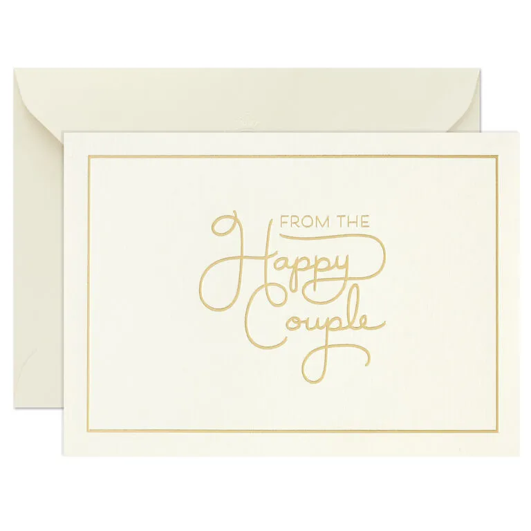 Hallmark Bulk Ivory And Gold Blank Wedding Thank-You Notes, Box Of 100 4 Hallmark Bulk Ivory And Gold Blank Wedding Thank-You Notes, Box Of 100 - Image 2