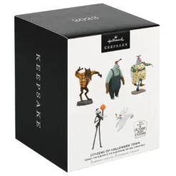 Hallmark Disney Tim Burton's The Nightmare Before Christmas Citizens Of Halloween Town Ornaments, Set Of 5 -Hallmark shop Jack Zero Wolfman Behemoth Clown Keepsake Ornaments 7499QFO5307 08