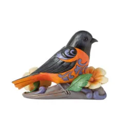 Enesco Jim Shore Baltimore Oriole With Spring Flowers Figurine, 4.2"
