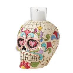 Enesco Jim Shore Day Of The Dead Skull Votive Candle Holder -Hallmark shop Jim Shore Mexican Sugar Skull Candle Holder 6012756 02