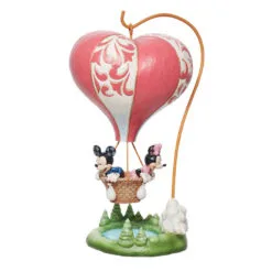 Enesco Jim Shore Disney Mickey And Minnie Heart Air Balloon Figurine, 10.75"