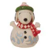 Enesco Jim Shore Peanuts Mini Snoopy Snowman Figurine, 3.5" -Hallmark shop Jim Shore Peanuts Mini Snoopy Snowman Figurine 6010326 01