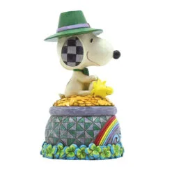 Enesco Jim Shore Peanuts Snoopy And Woodstock Pot Of Gold Figurine, 5.9"