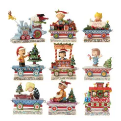 Enesco Jim Shore Peanuts Holiday Train Figurines, Set Of 9